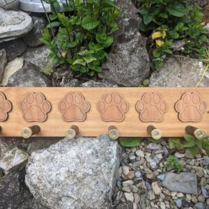 Dog Lead Holder... Paw Print #6 Blk