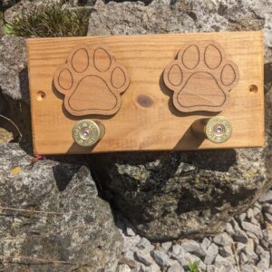 Dog Lead Holder... Paw Print #2 Natural